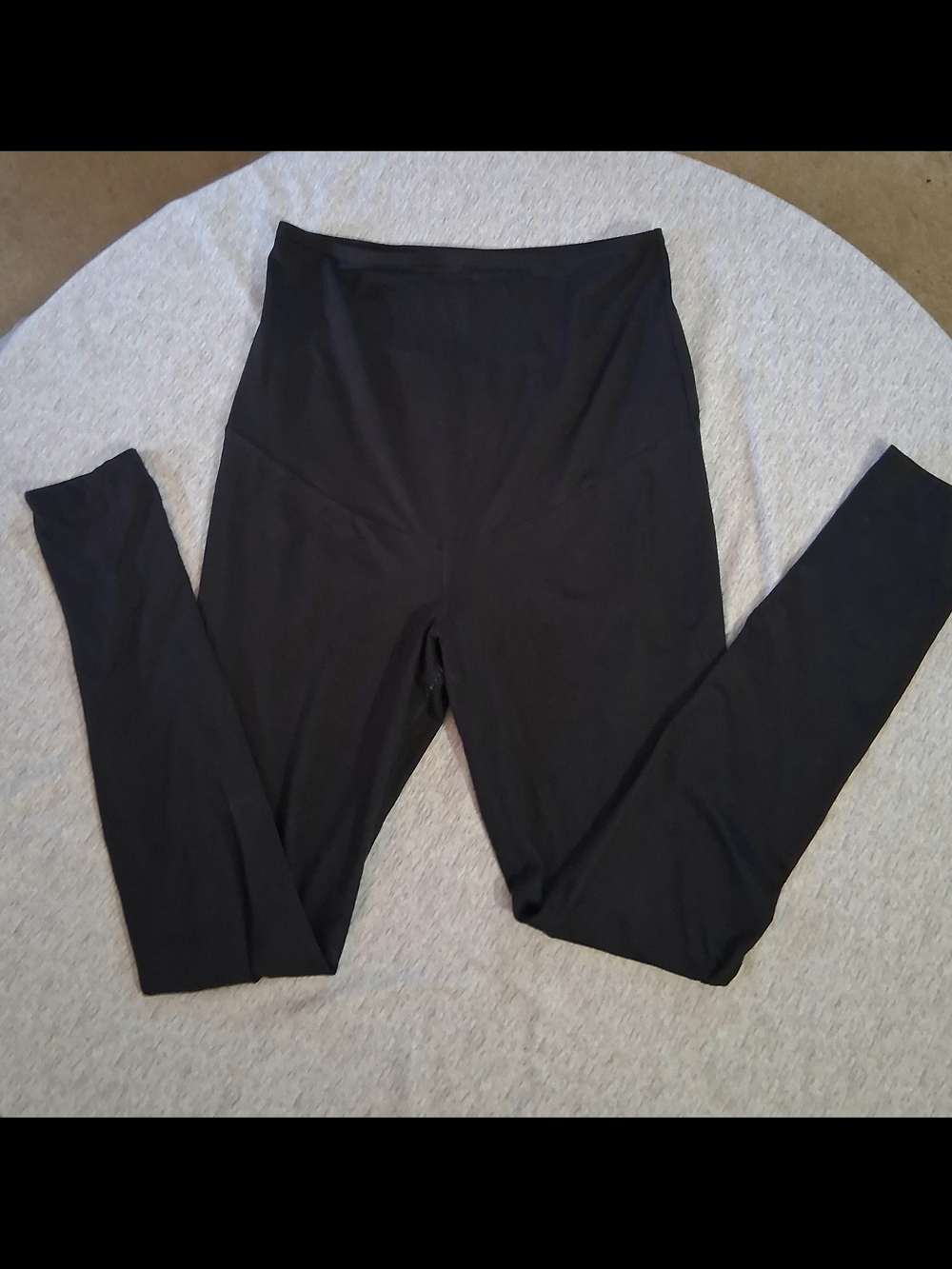 lsabel Maternity Black Leggings W Belly Panel Medium